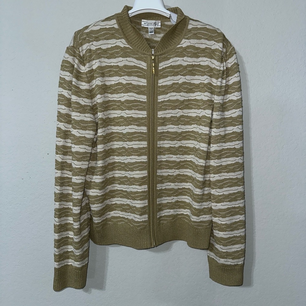 St.John Sport Cardigan Wool/ Cotton Blend‎ Large